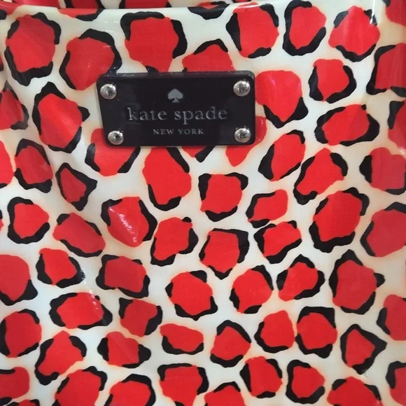 Vintage Kate Spade vinyl leopard print tote bag - Picture 2 of 6